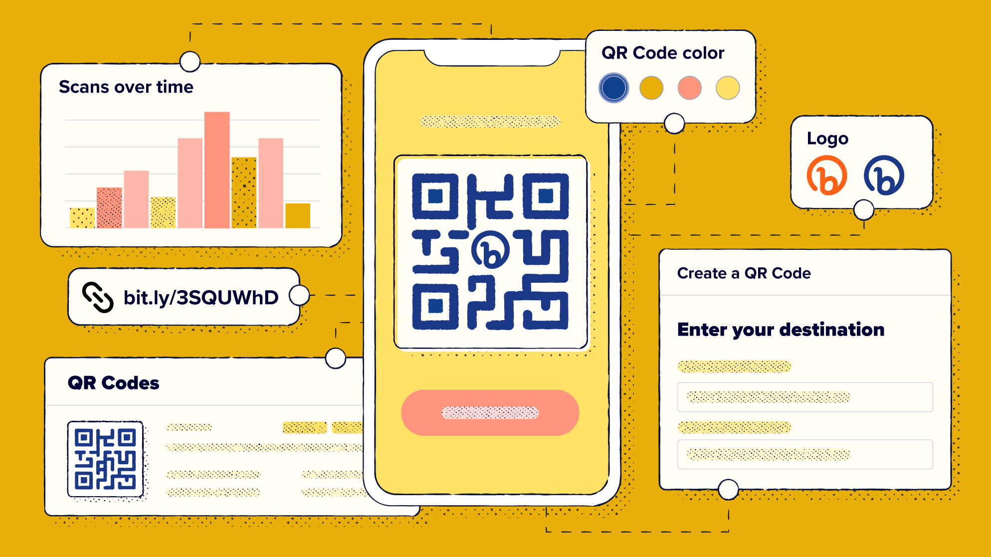 QR code analytics and creation interface